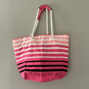 Victoria's Secret striped canvas beach tote bag 🌻
